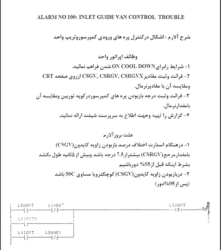 آنالیز و تشریح آلارم های اسپیدترونیک MARK-IV