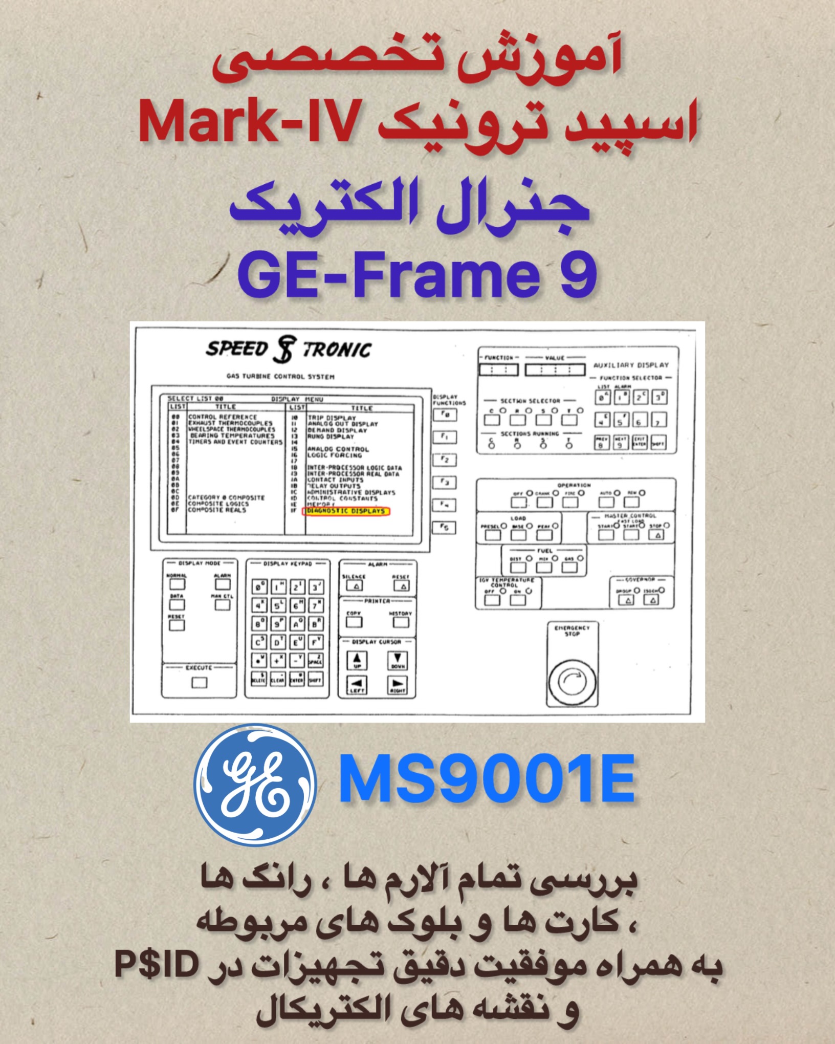 آموزش سیستم کنترل اسپیدترونیک Mark-IV جنرال الکتریک GE Frame9
